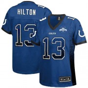 T.Y. Hilton Women's Jersey : Nike Indianapolis Colts 13 Elite Blue Drift Fashion 30th Seasons Patch Jersey