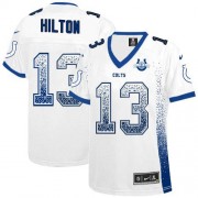 T.Y. Hilton Women's Jersey : Nike Indianapolis Colts 13 Elite White Drift Fashion 30th Seasons Patch Jersey